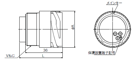 第一電子工業(DDK) 丸形MSコネクタ ケーブルレセプタクル CE01-1Aシリーズ 図面