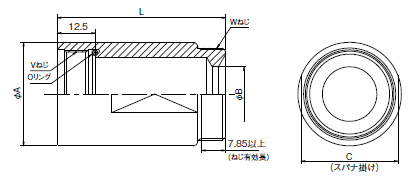 第一電子工業(DDK) MSタイプ丸形コネクタ 防水ストレートバックシェル CE-BS-DSシリーズ 図面